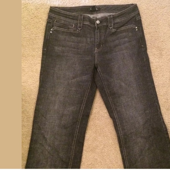 WHBM Boot Leg Denim Jeans Embossed Pocket Black - Picture 3 of 7